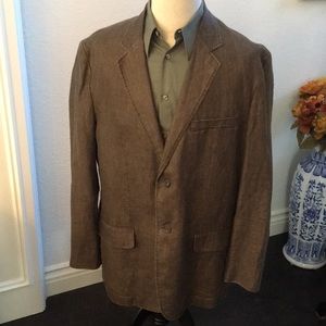 Material London 100% linen dark brown sport coat